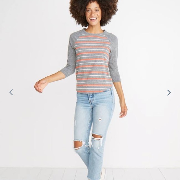 NWOT Marine Layer Lightweight Baseball Raglan Tee - Picture 3 of 8